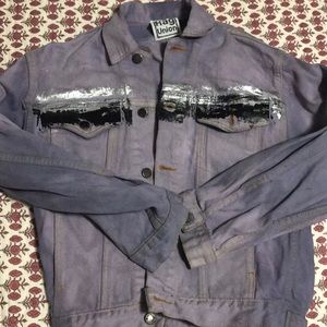 Rag Union denim jacket distressed look.